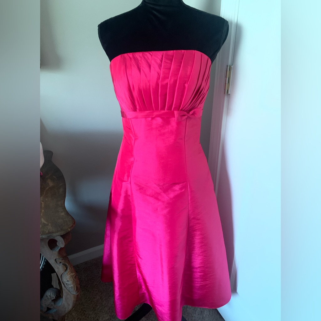 Elegant Satin Fuchsia/Pink Duel Strapless/Spaghetti Dress
